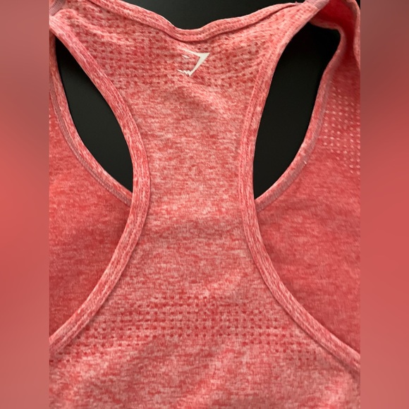Gymshark Womens Seamless Tank Top Pale Red Size XS/S Stretch Athletic Racerback - Picture 6 of 6